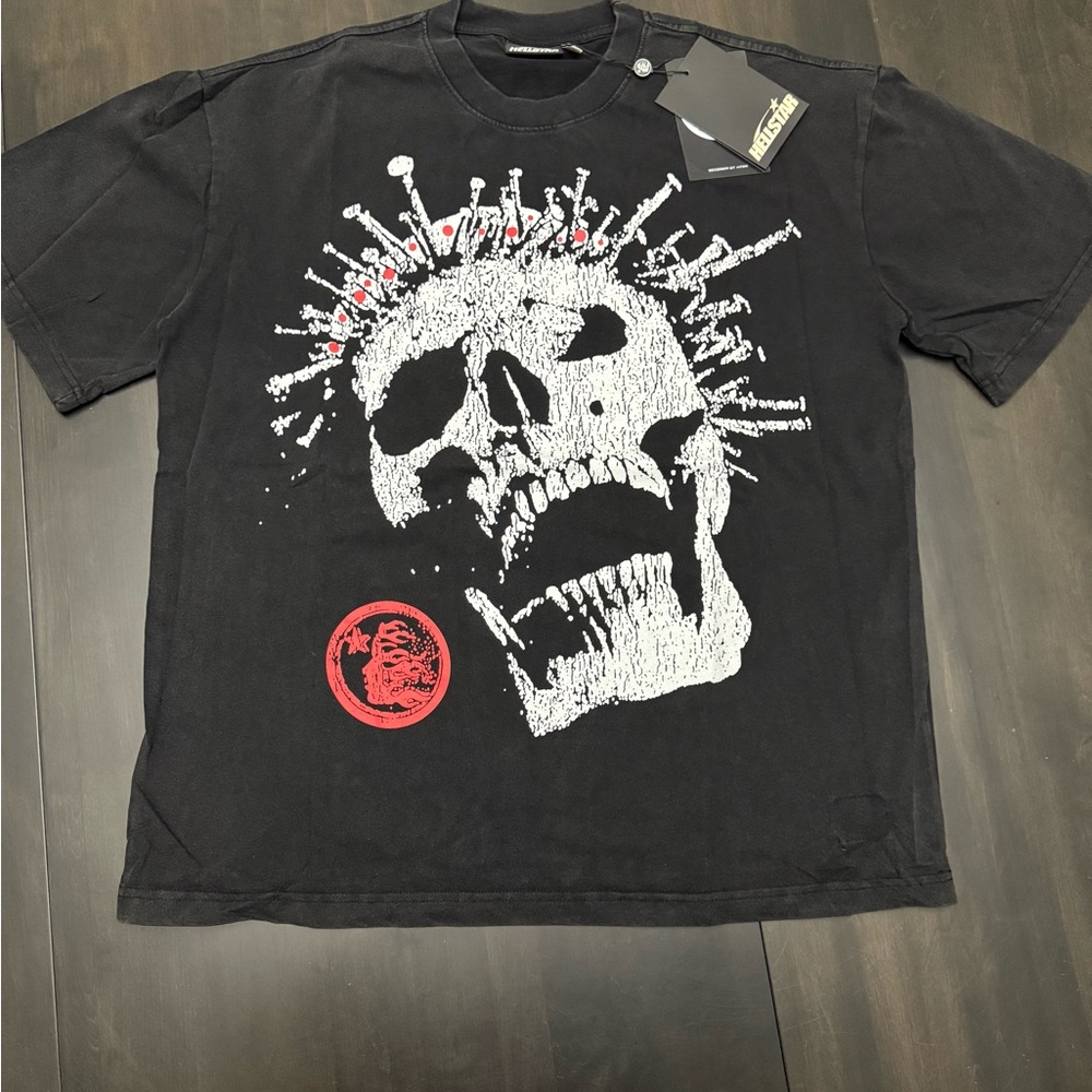 🔥 Hellstar Black Skull Graphic Tee